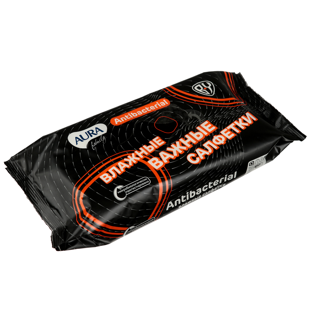 BY Салфетки влажные AURA Family антибактериальные, 70шт, арт.№ 914-029
