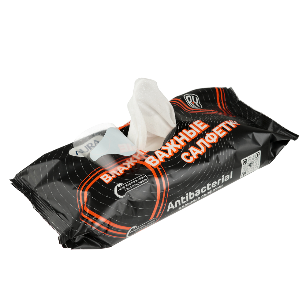 BY Салфетки влажные AURA Family антибактериальные, 70шт, арт.№ 914-029