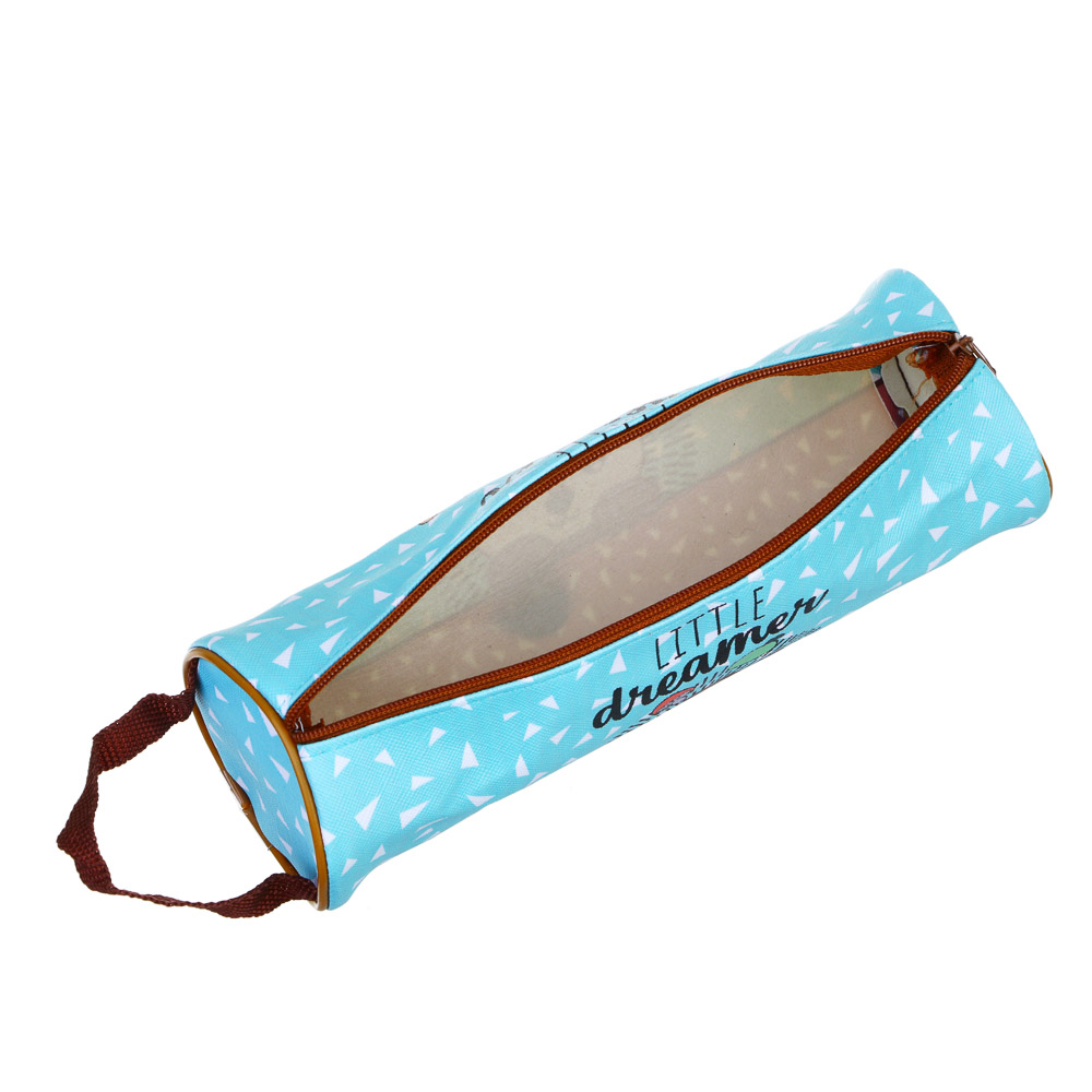 ЕЖИК Пенал мягкий круглый, 21х7х7см, ПВХ, с ручкой, с антисминаемым вкладышем, арт.№ 238-370