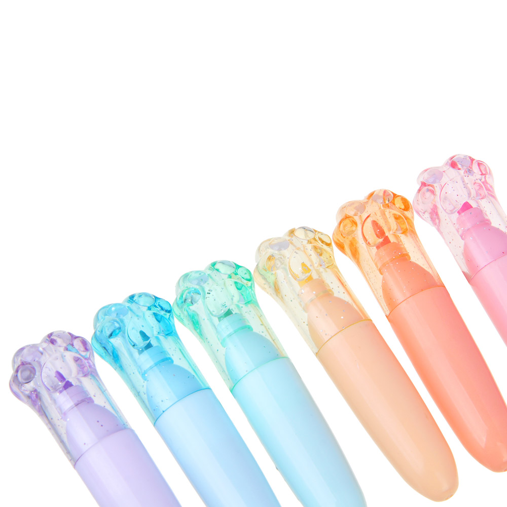 Маркер-выделитель, с колпачком в форме лапки, 6 цветов, арт.№ 613-109