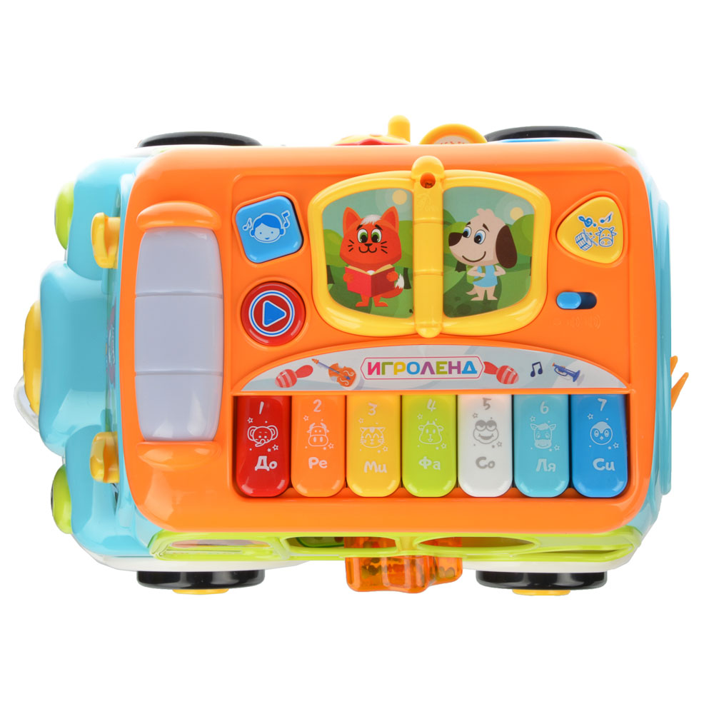 ИГРОЛЕНД Автобус-сортер, ABS, 3xAA, свет, звук, 31,5х22,8х21,5см, арт.№ 272-700
