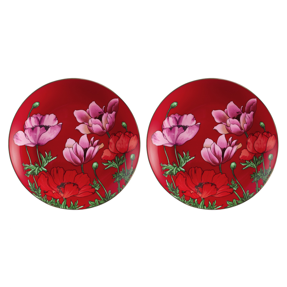 BY COLLECTION Карибы коралл Набор тарелок 2 пр., 19см, костяной фарфор, арт.№ 802-020