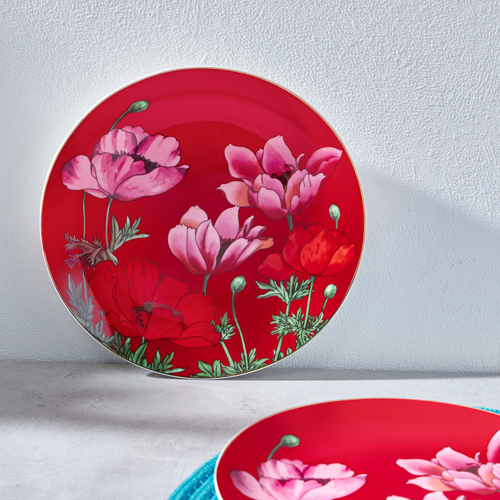 BY COLLECTION Карибы коралл Набор тарелок 2 пр., 19см, костяной фарфор, арт.№ 802-020