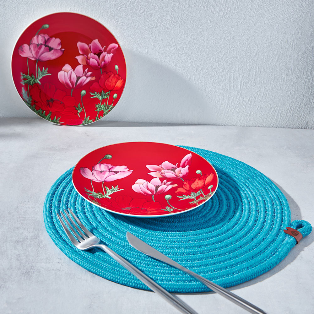 BY COLLECTION Карибы коралл Набор тарелок 2 пр., 19см, костяной фарфор, арт.№ 802-020