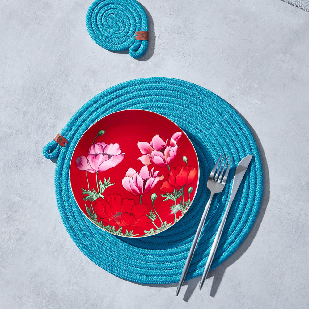 BY COLLECTION Карибы коралл Набор тарелок 2 пр., 19см, костяной фарфор, арт.№ 802-020