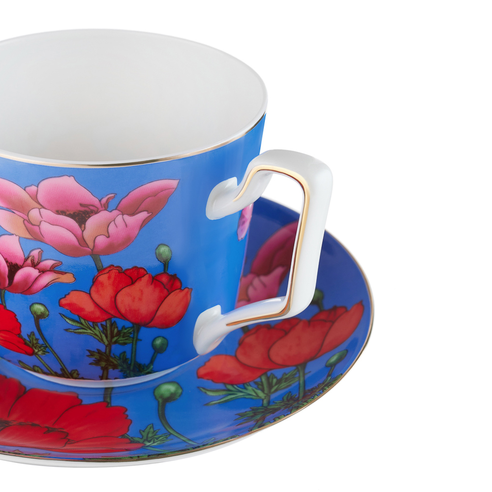 BY COLLECTION Карибы бирюза Набор чайный 2 пр., 300мл, 15см, костяной фарфор, арт.№ 802-021