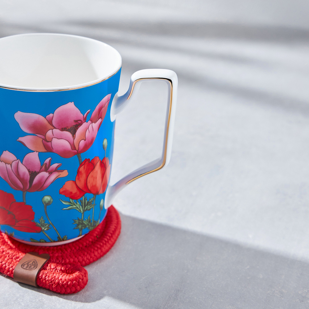 BY COLLECTION Карибы бирюза Кружка 450мл, костяной фарфор, арт.№ 802-028