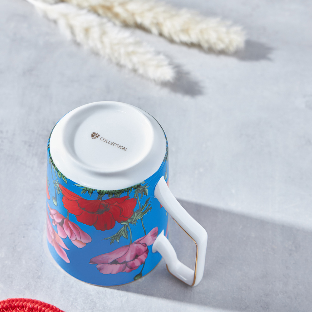 BY COLLECTION Карибы бирюза Кружка 450мл, костяной фарфор, арт.№ 802-028