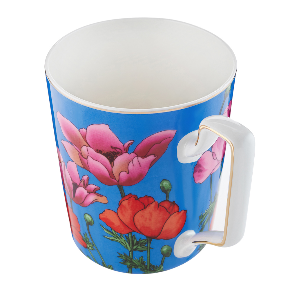 BY COLLECTION Карибы бирюза Кружка 450мл, костяной фарфор, арт.№ 802-028