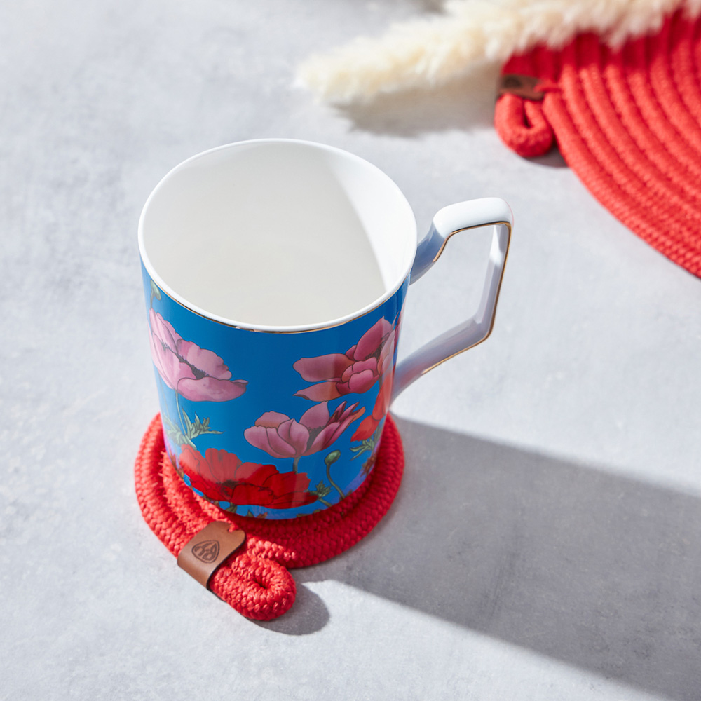 BY COLLECTION Карибы бирюза Кружка 450мл, костяной фарфор, арт.№ 802-028