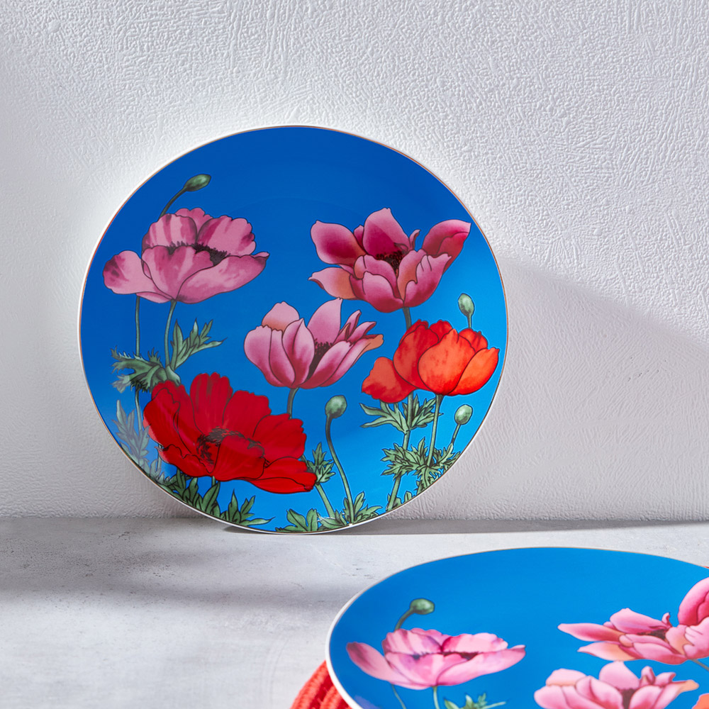 BY COLLECTION Карибы бирюза Набор тарелок 2 пр., 19см, костяной фарфор, арт.№ 802-030