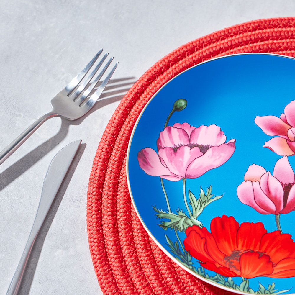 BY COLLECTION Карибы бирюза Набор тарелок 2 пр., 19см, костяной фарфор, арт.№ 802-030