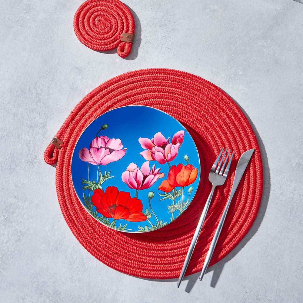 BY COLLECTION Карибы бирюза Набор тарелок 2 пр., 19см, костяной фарфор, арт.№ 802-030