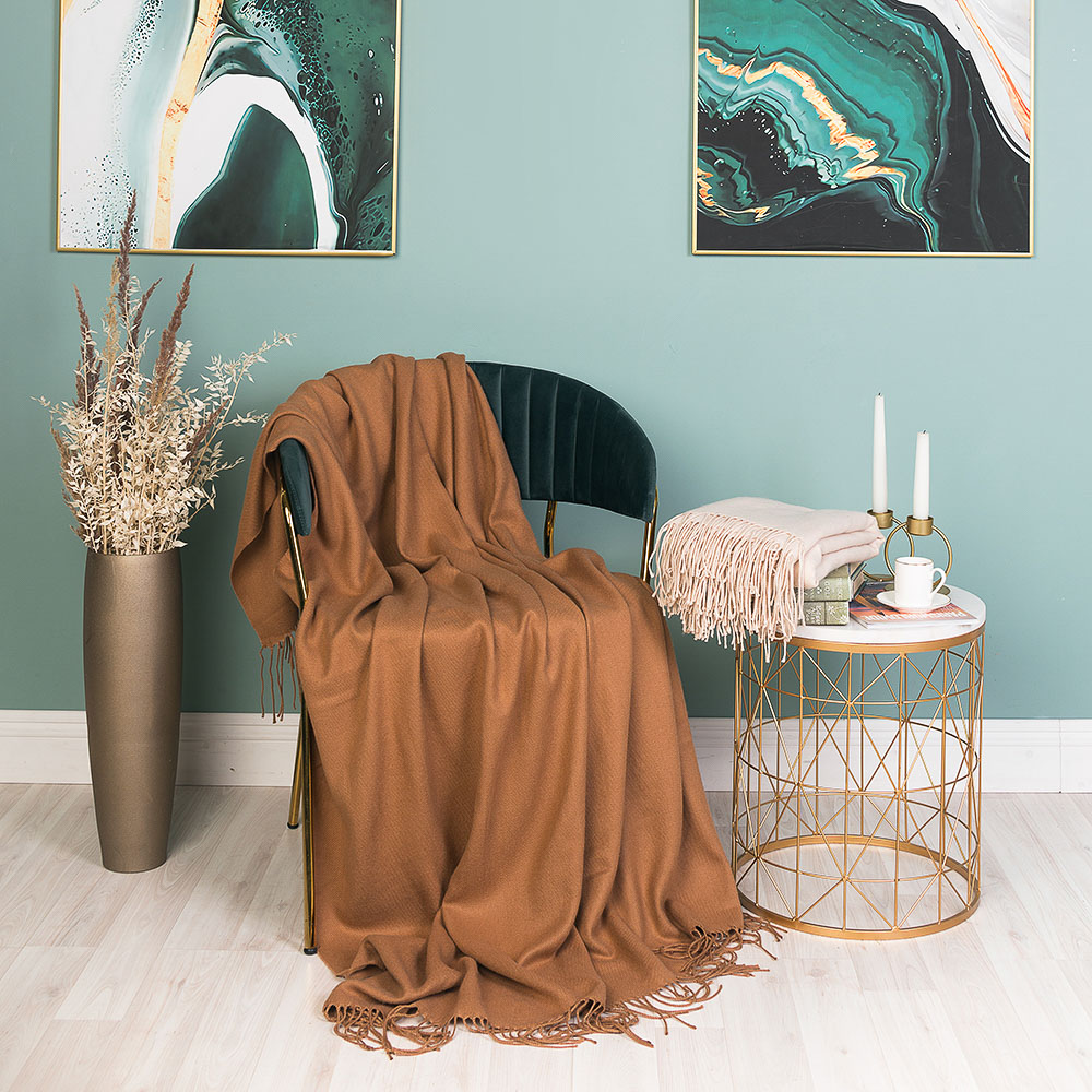 PROVANCE Плед легкий с кисточками 130х170см, 100% акрил, 2 цвета, арт.№ 486-085