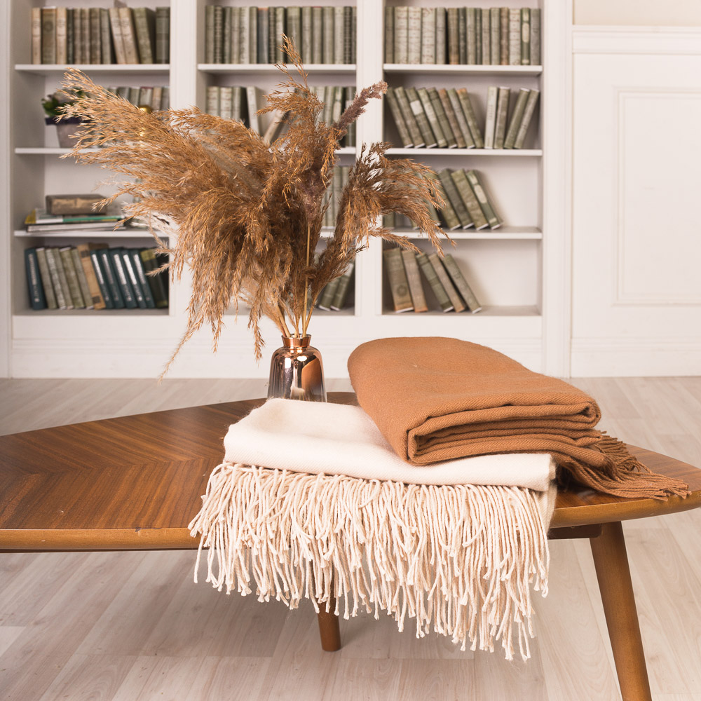 PROVANCE Плед легкий с кисточками 130х170см, 100% акрил, 2 цвета, арт.№ 486-085