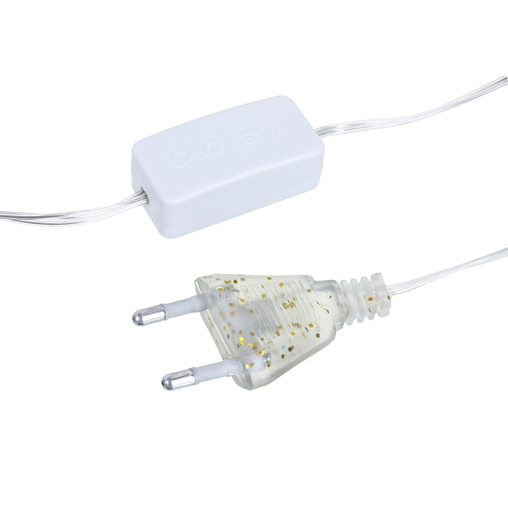 Гирлянда бахрома 2.5х0.3х0.5х0.7х1.05 м СНОУ БУМ, 150 LED ламп, постоянное свечение шампань, ПВХ прозрачный, коннектор, 220В, арт.№ 382-044