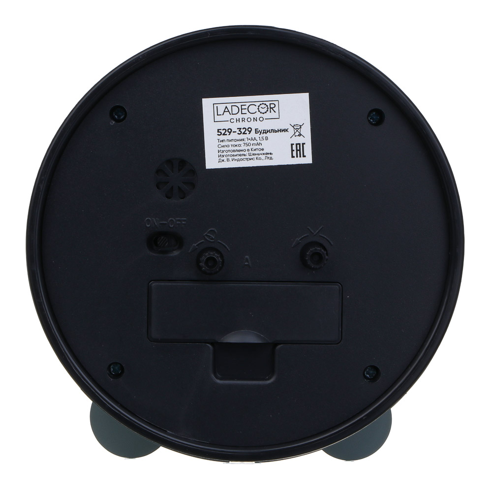LADECOR CHRONO Будильник, 12x13x4 см, 1хАА, пластик, арт.№ 529-329