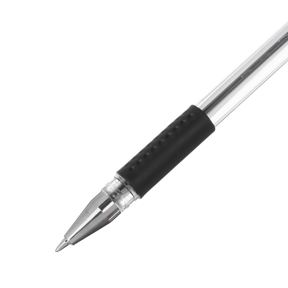 Набор гелевых ручек ClipStudio 4шт(2с,1ч,1к) проз. корп., резин. держ., наконечник 0,5 мм, в пакете, арт.№ 526-530