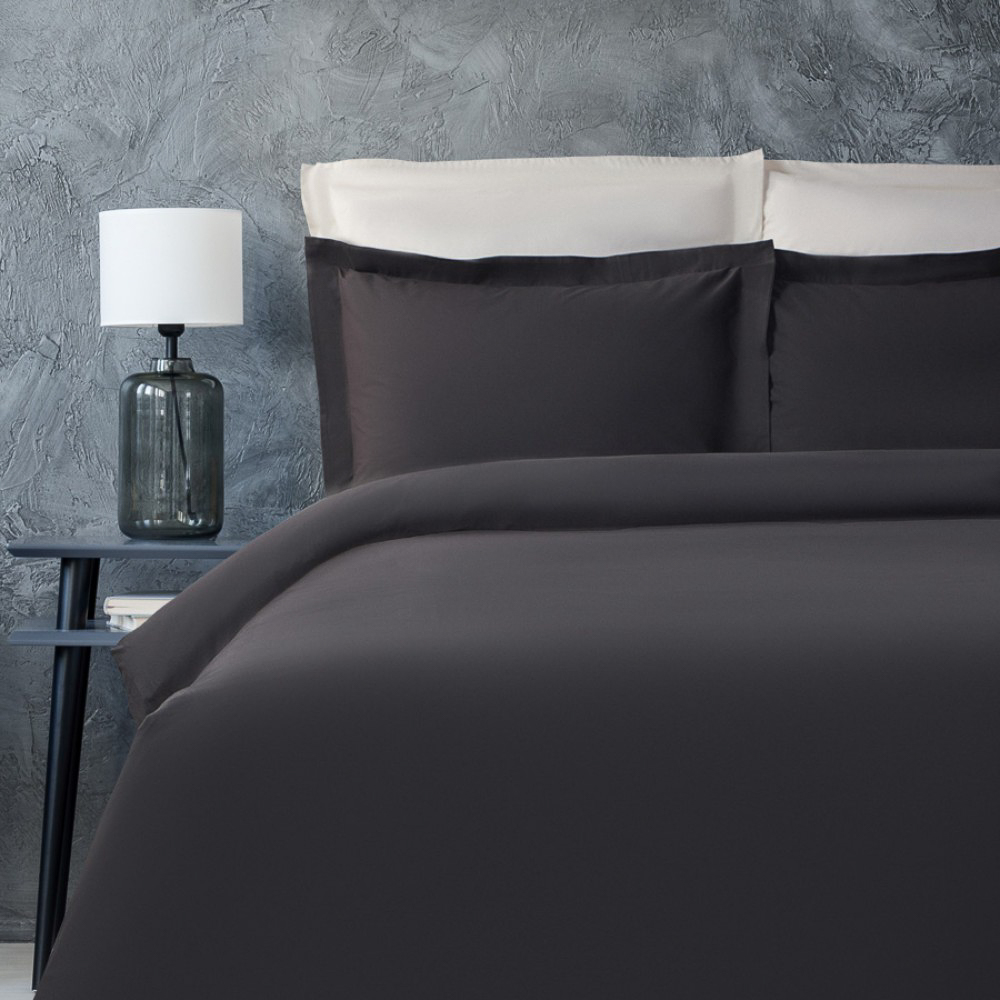 BY COLLECTION Пододеяльник 150х220см, 100% хлопок, графит, арт.№ 432-238