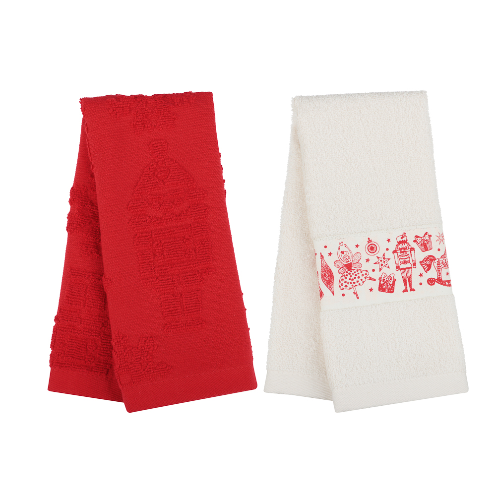 PROVANCE Щелкунчик Комплект махровых полотенец 2шт, 30х50см, 100% хлопок, 2 дизайна, арт.№ 492-260