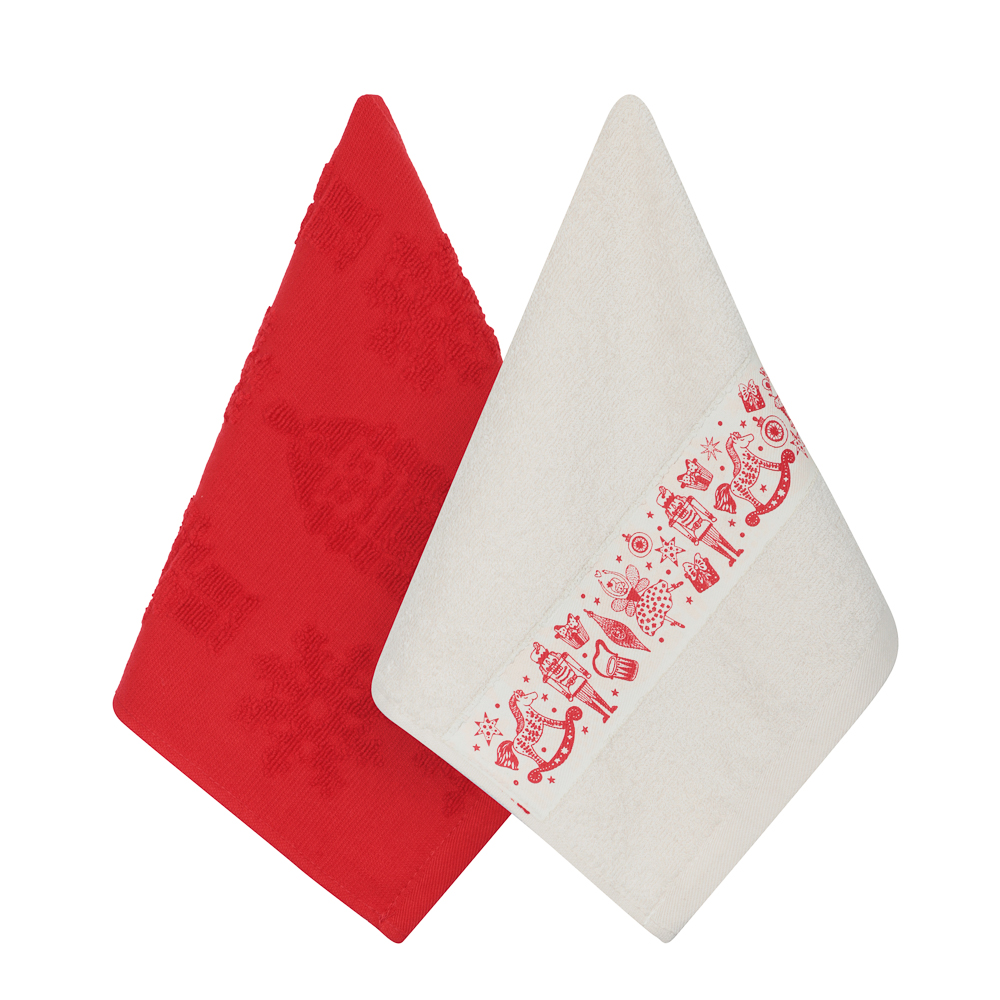 PROVANCE Щелкунчик Комплект махровых полотенец 2шт, 30х50см, 100% хлопок, 2 дизайна, арт.№ 492-260