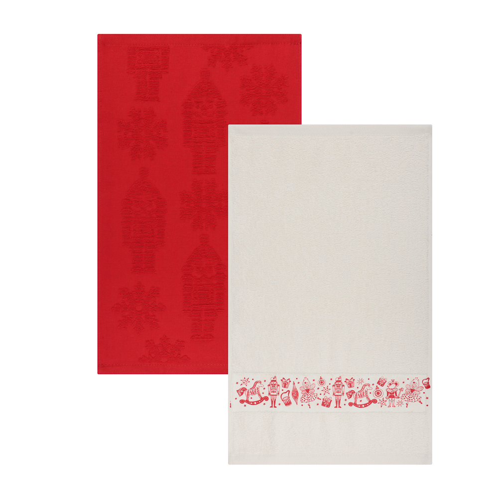 PROVANCE Щелкунчик Комплект махровых полотенец 2шт, 30х50см, 100% хлопок, 2 дизайна, арт.№ 492-260