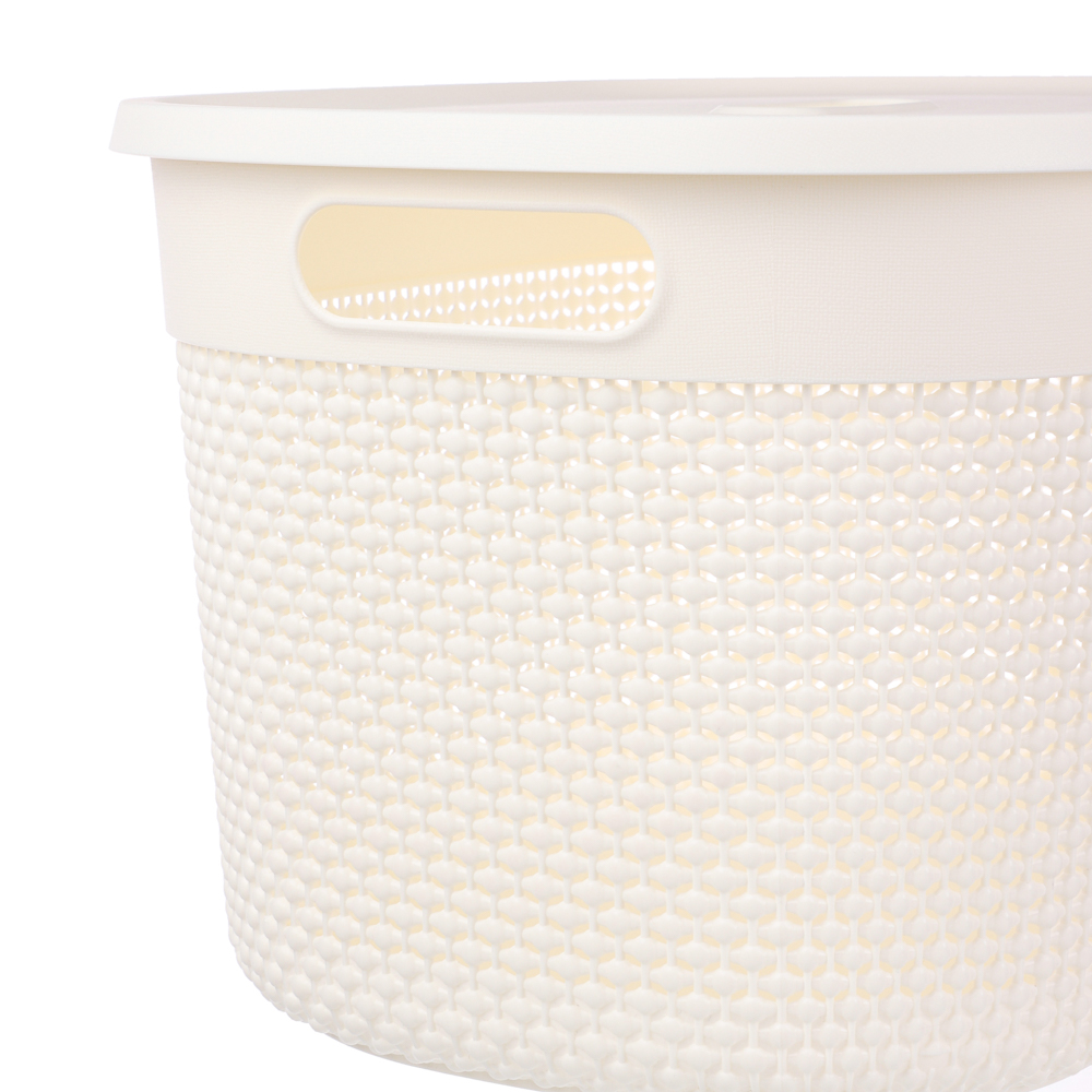 Корзина для хранения с крышкой OSLO 18л молочный туман, арт.№ 414-023