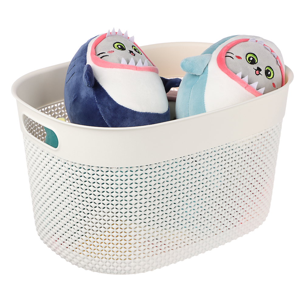 Корзина для хранения с крышкой OSLO 18л молочный туман, арт.№ 414-023