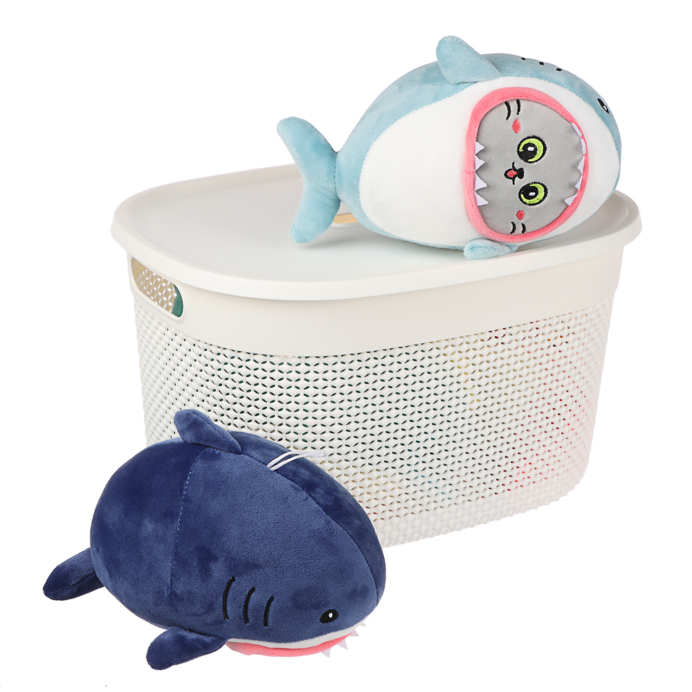 Корзина для хранения с крышкой OSLO 18л молочный туман, арт.№ 414-023