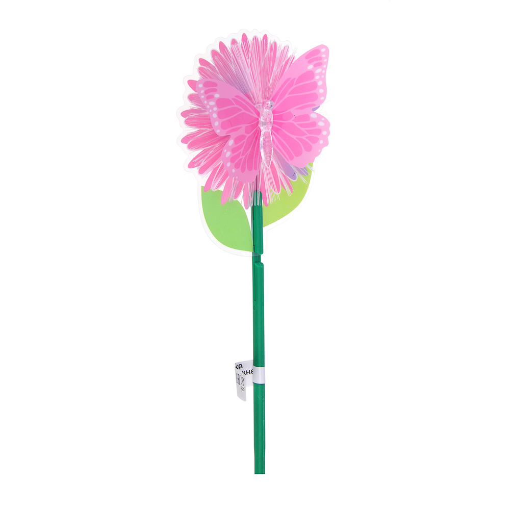 INBLOOM Фигурка на стержне Бабочка, 1LED, 1 реж., 11х28х3см, PS, PMMA, PVC, PP, 3xLR44, арт.№ 153-179