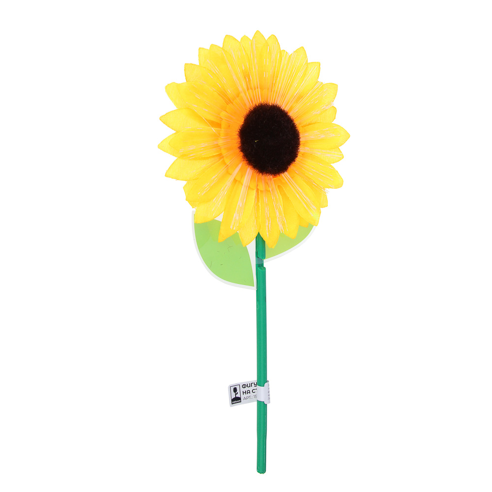 INBLOOM Фигурка на стержне Подсолнух, 1LED, 1 реж., 14х30х3см, PS, PMMA, PVC, PP, 3xLR44, арт.№ 153-180