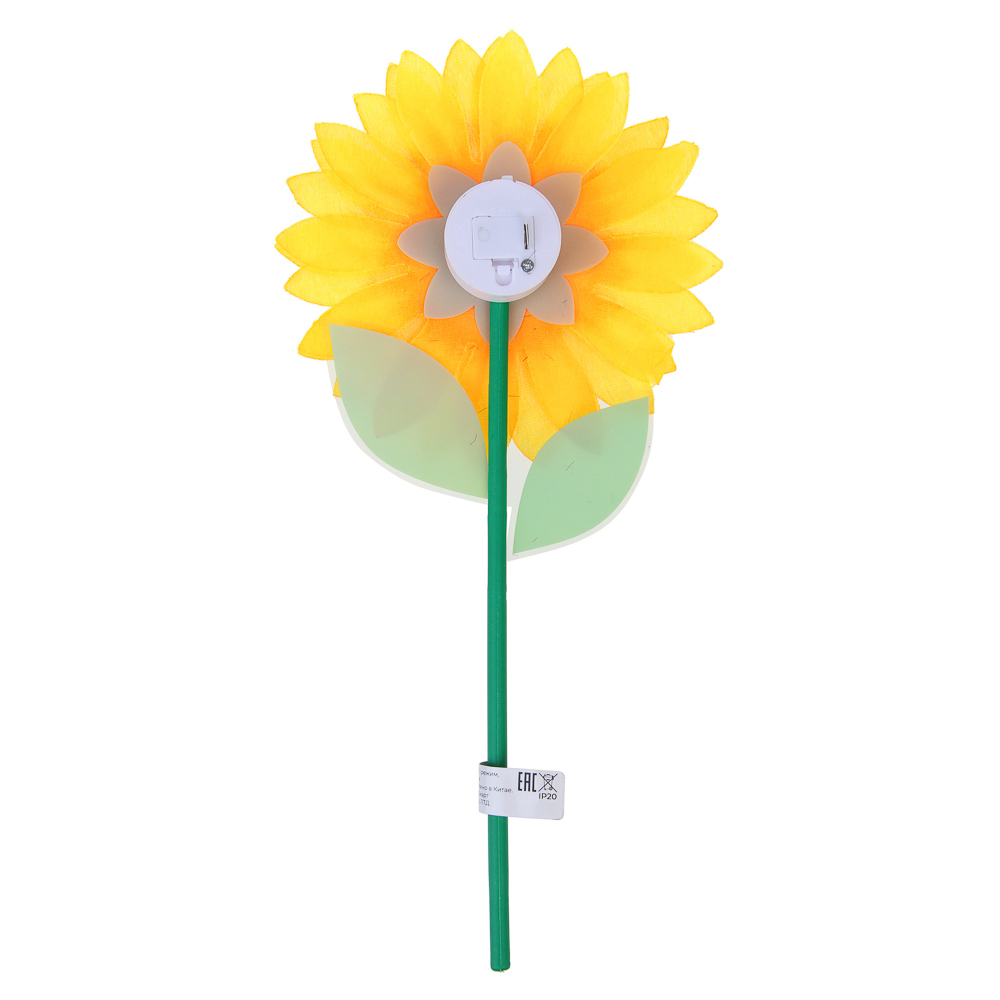 INBLOOM Фигурка на стержне Подсолнух, 1LED, 1 реж., 14х30х3см, PS, PMMA, PVC, PP, 3xLR44, арт.№ 153-180