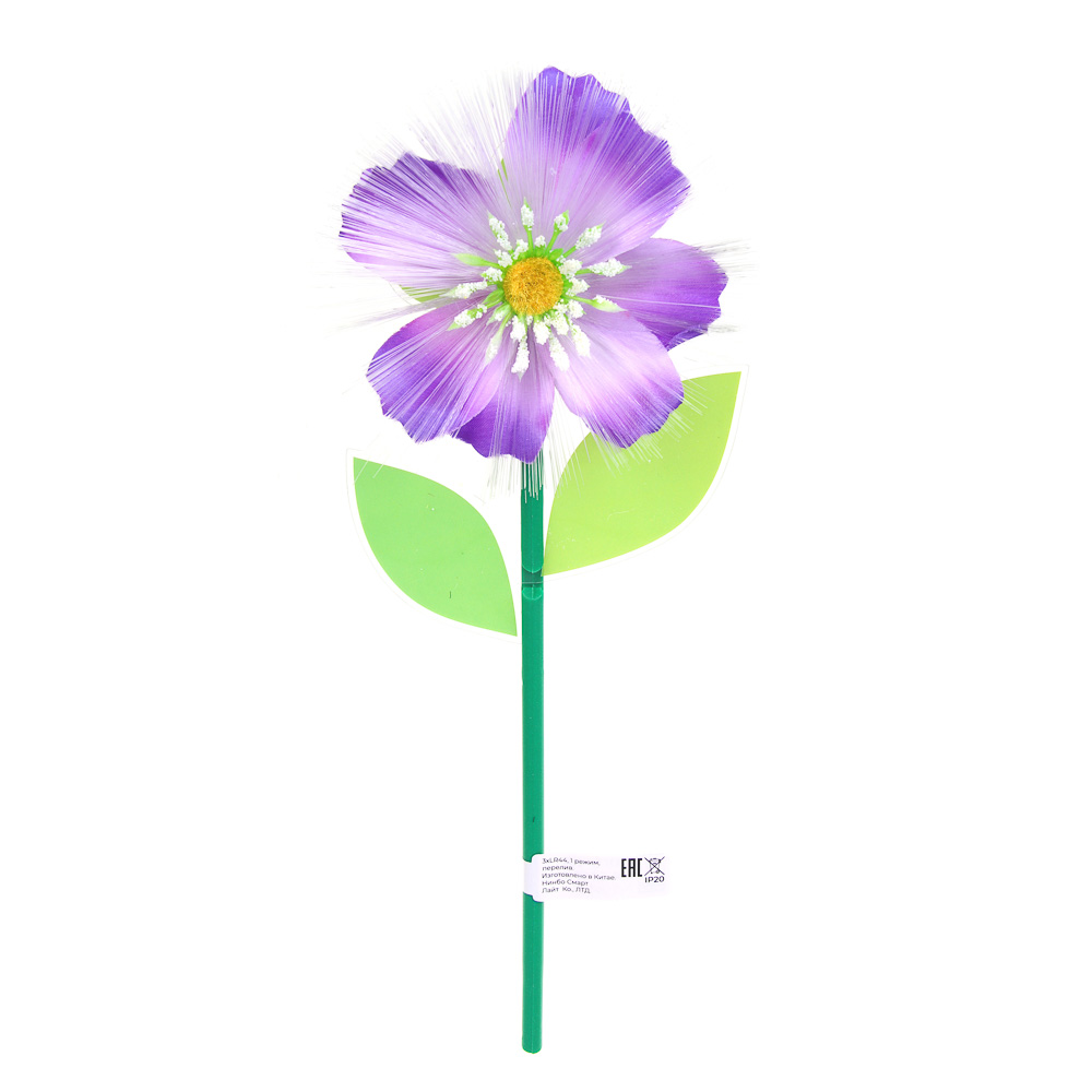 INBLOOM Фигурка на стержне Космея, 1LED, 1 реж., 11х28х3см, PS, PMMA, PVC, PP, 3xLR44, арт.№ 153-181