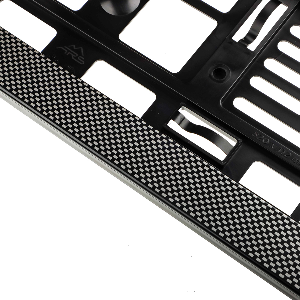 ЕРМАК / NG Рамка автомобильного номера, пластик, тиснение карбон темный, 52,7х13,3 см, арт.№ 776-061