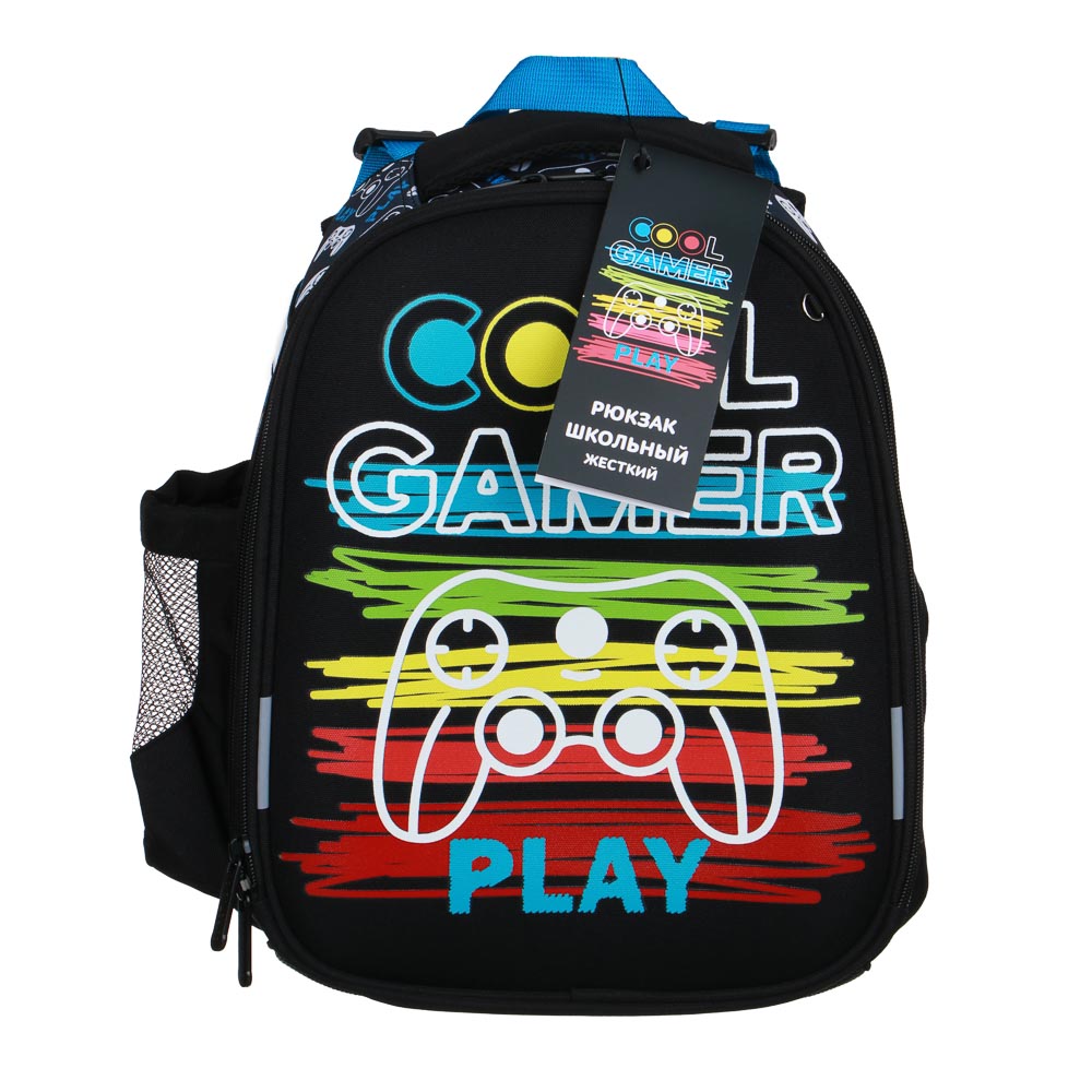 КУЛ ГЕЙМЕР Рюкзак шк.жесткий 38х28х15см, 2 отд., 2 карм., эргоном.спинка, лямки с рег.по росту, ПЭ, арт.№ 254-801
