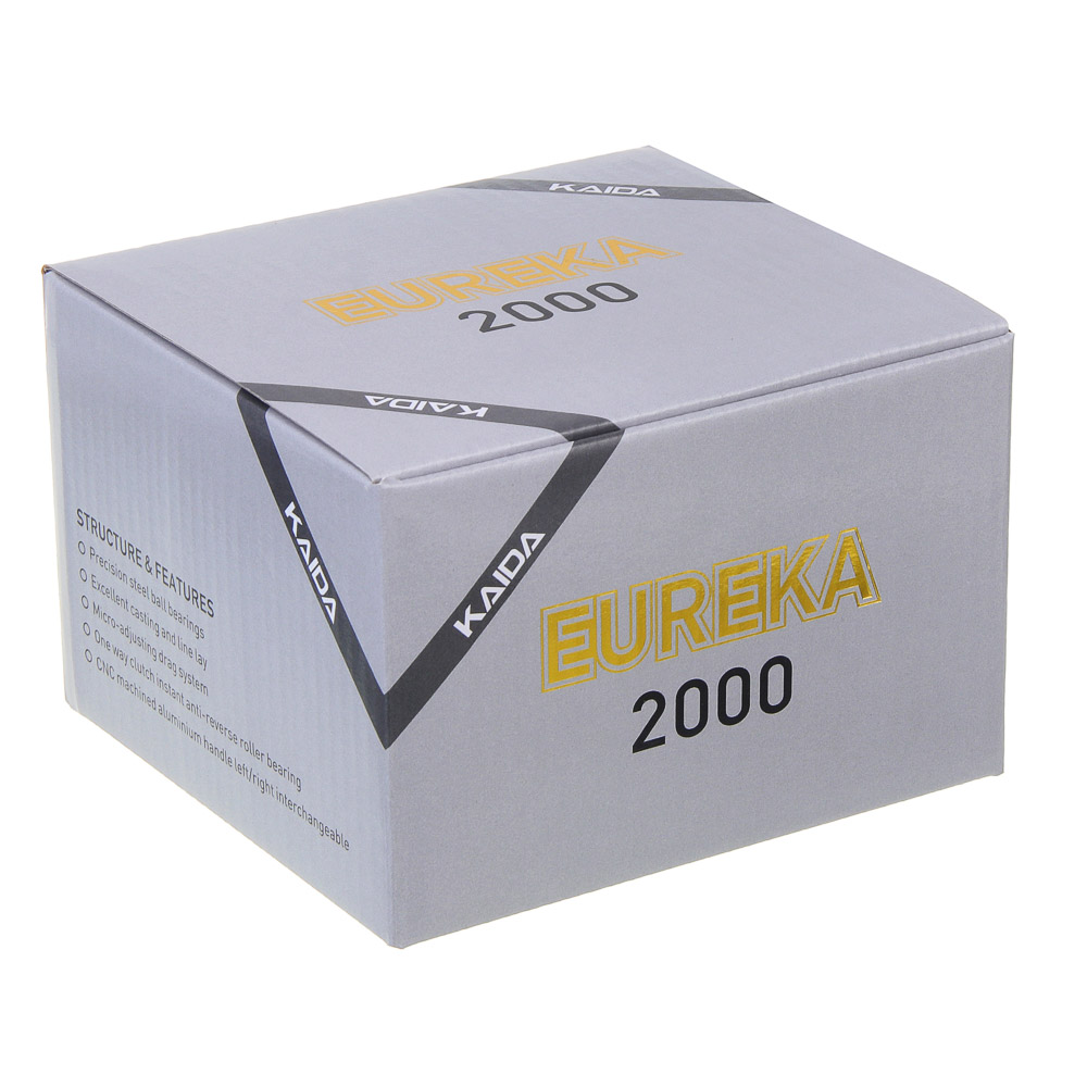 KAIDA Катушка безынерционная с передним фрикционом EUREKA 2000, 5+1п.п., 5.2:1, 0,25мм-140м, арт.№ 142-085
