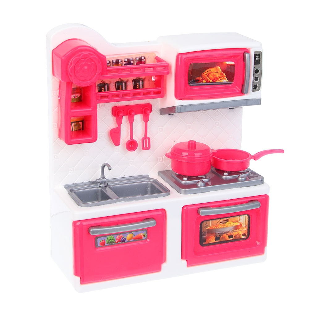 ИГРОЛЕНД Игровой набор Кухня с продуктами, PP, ABS, 41х7,3х23,6 см, арт.№ 294-220