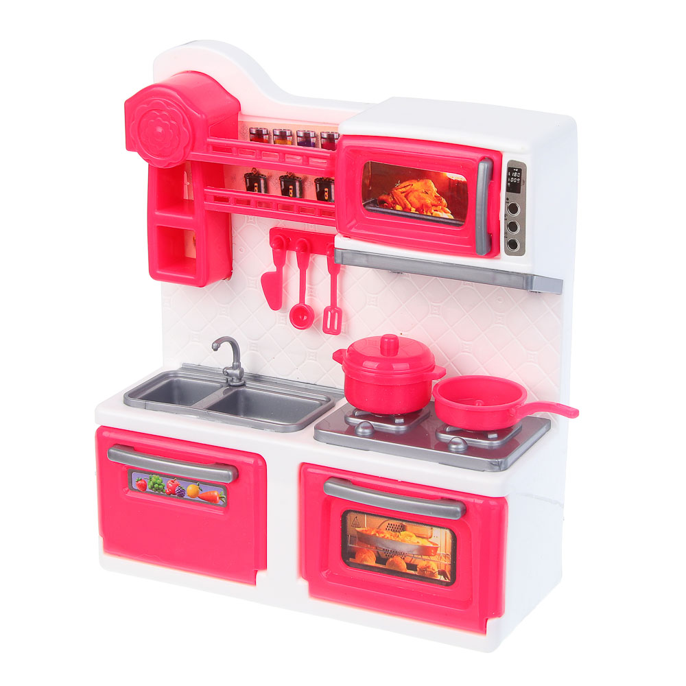 ИГРОЛЕНД Игровой набор Кухня с продуктами, PP, ABS, 41х7,3х23,6 см, арт.№ 294-220