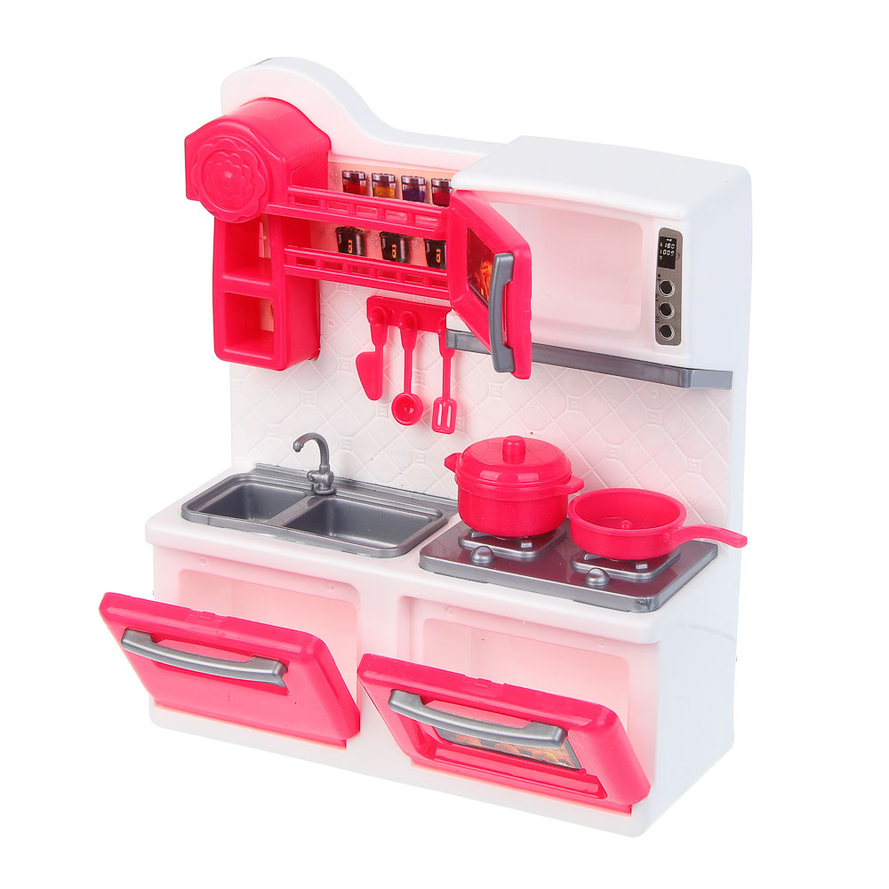 ИГРОЛЕНД Игровой набор Кухня с продуктами, PP, ABS, 41х7,3х23,6 см, арт.№ 294-220