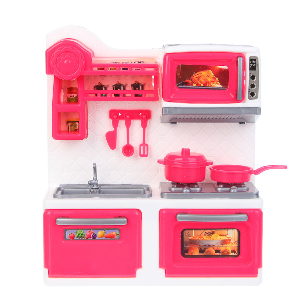 ИГРОЛЕНД Игровой набор Кухня с продуктами, PP, ABS, 41х7,3х23,6 см, арт.№ 294-220