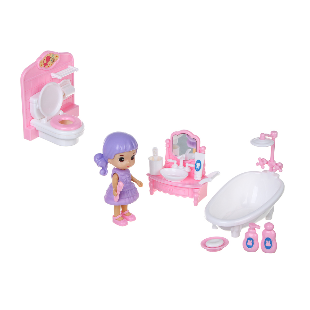 ИГРОЛЕНД Игровой набор мебели для кукол, с домом на колесах, ABS, PP, 49,3х16,5х24,8 см, арт.№ 278-135