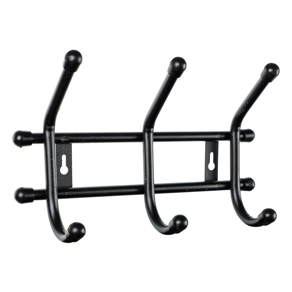 Вешалка настенная "Уют 3" 3 крючка, металл, черная, ВНУ32, арт.№ 465-219