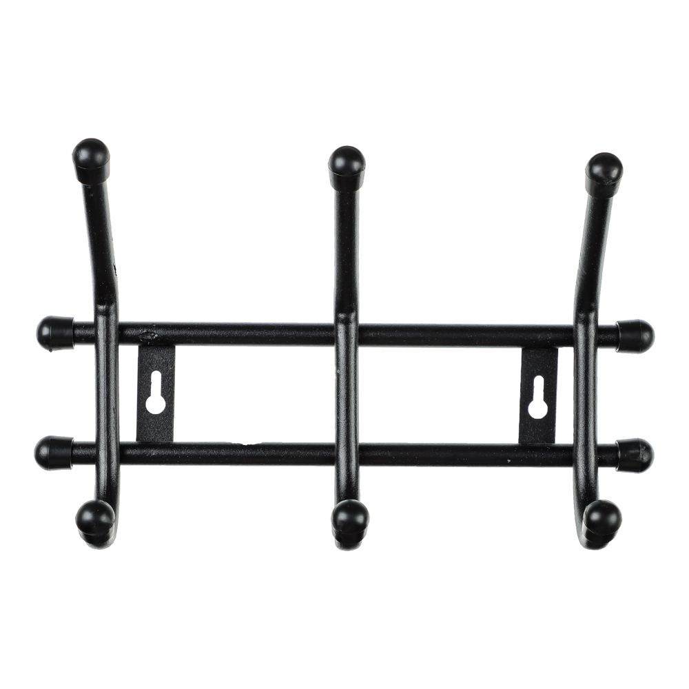 Вешалка настенная "Уют 3" 3 крючка, металл, черная, ВНУ32, арт.№ 465-219