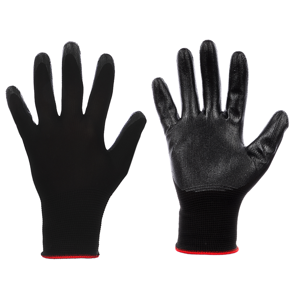 INBLOOM Перчатки садовые нейлоновые с нитриловым полуобливом, 10 размер, 23.5см, 30г, арт.№ 188-034