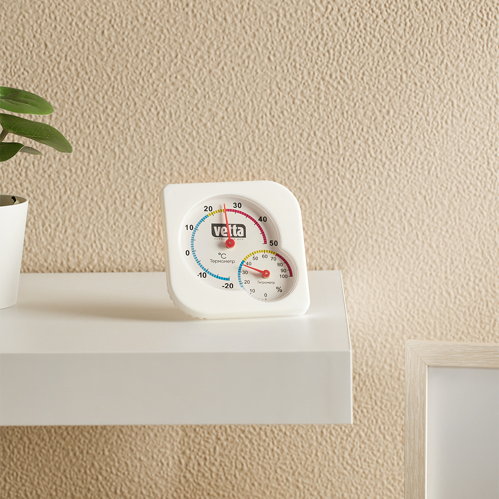 Термометр мини тм VETTA, измерение влажности воздуха, 7,5x7,5см, пластик, арт.№ 473-052
