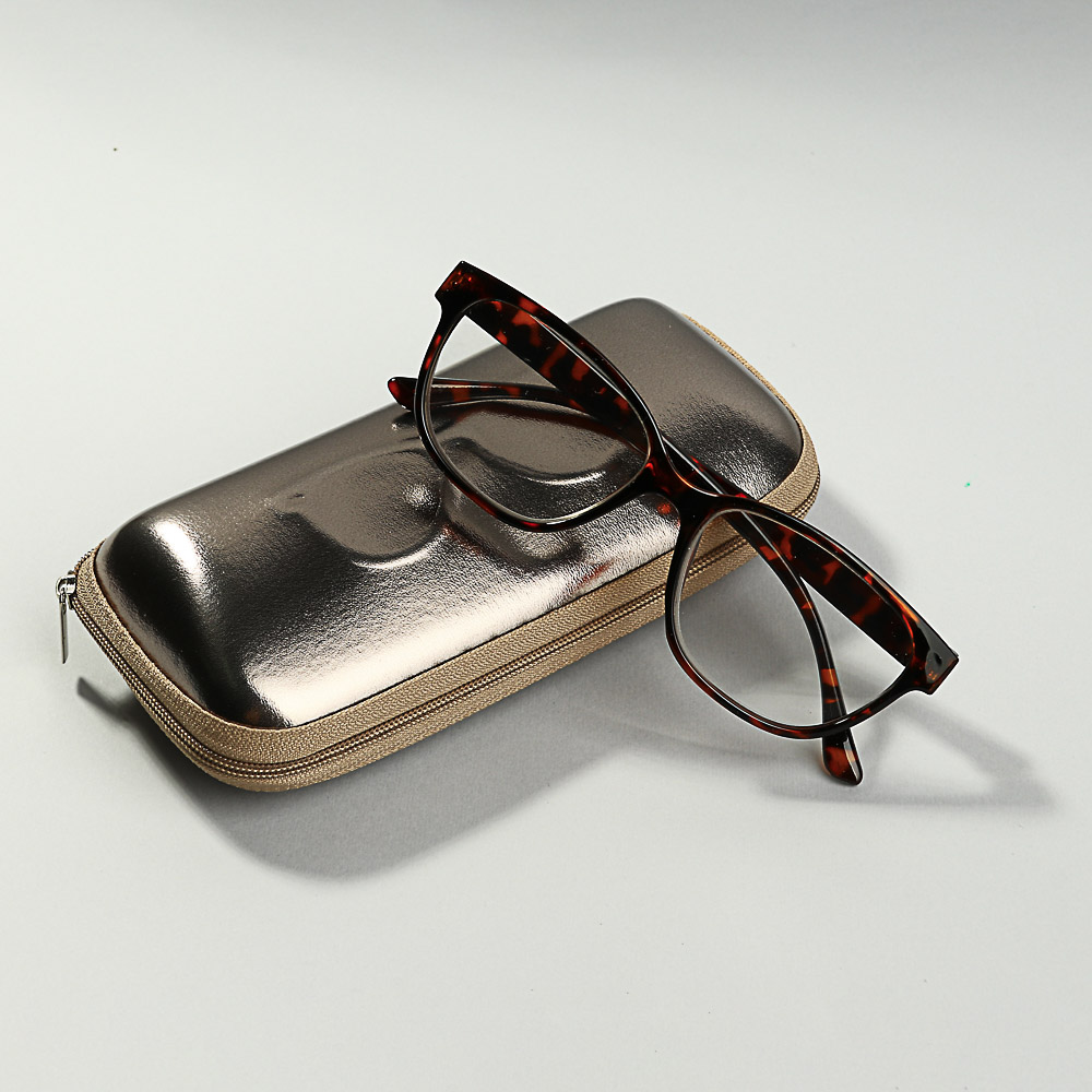 PAVO Футляр для очков на молнии, ПУ, 16,5х7см, 4 цвета, ЧО20-01, арт.№ 339-074