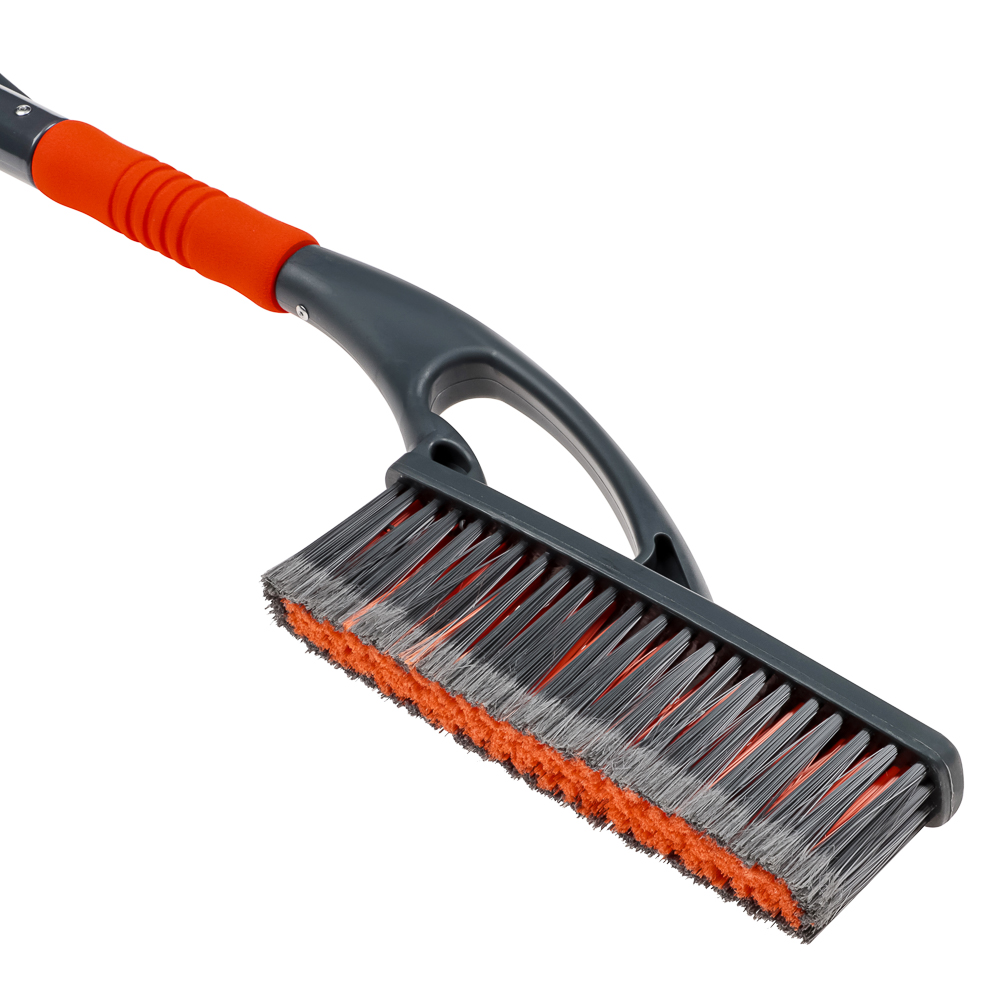 ЕРМАК Щетка для уборки снега с распушенной щетиной+скребок, 59x10см, арт.№ 775-116