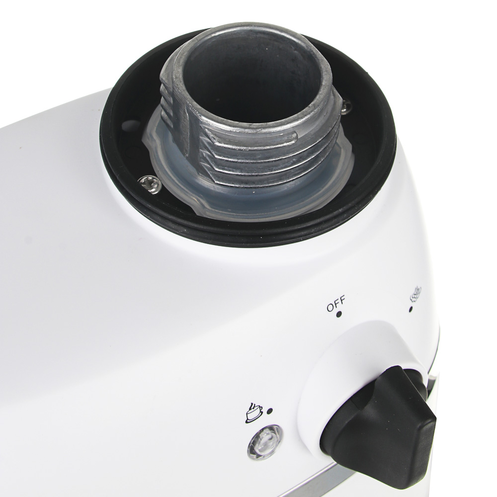 LEBEN Кофеварка рожкового типа, давление 3,5 Бар., стеклянная колба, корпус  пластик, отделка нерж, арт.№ 286-035