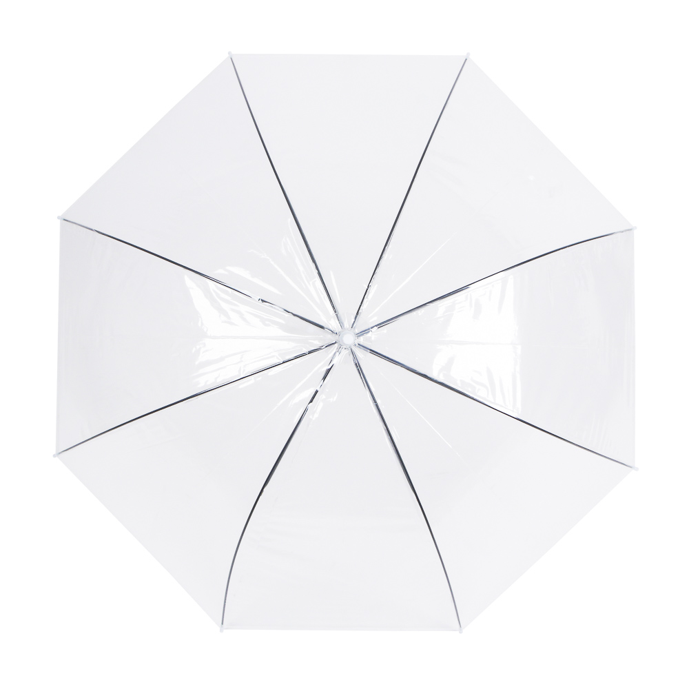 Зонт-трость, прозрачный, металл, пластик, ПВХ, d94см, 8 спиц, арт.№ 302-400