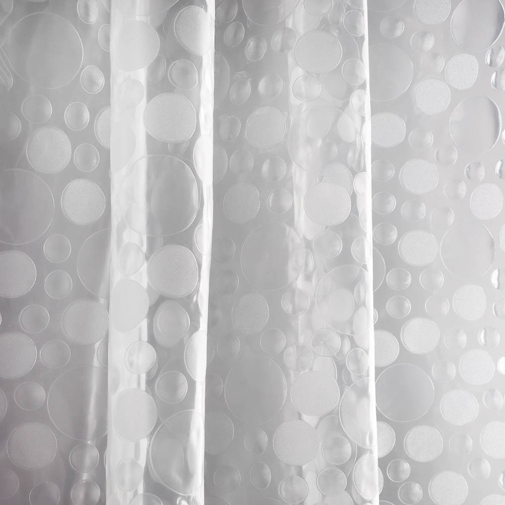 Штора для ванной 3D геометрия 180х180см (12 колец), ПЕВА, пузыри, арт.№ 461-677